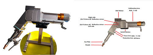 Harga yang bagus 2000W Fiber Laser Handheld Welding Head Dengan Panjang Kabel 5m 10m on line