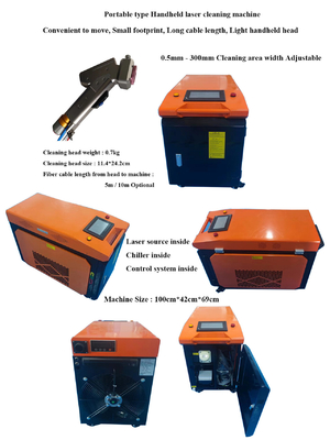 Harga yang bagus Pistol Penghilang karat laser portabel 1000W Untuk Penghilang noda minyak cat Multifungsi on line