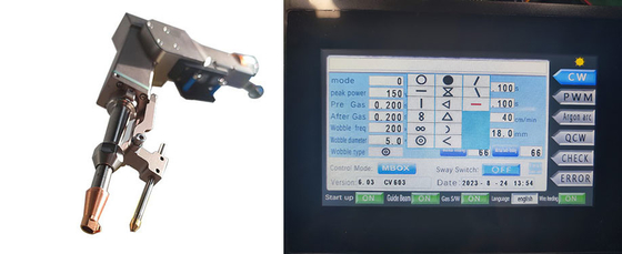 Harga yang bagus Kepala Pengelasan Laser Bermotor Ganda Portable Wobble dengan 14 Bentuk Balok on line