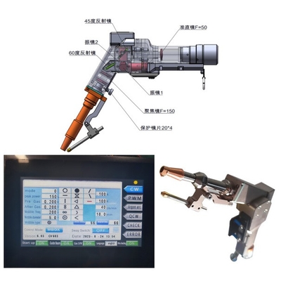 Harga yang bagus Kepala las laser bergelombang ganda genggam dengan lensa reflektif 60° dan 45° on line