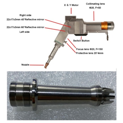 Harga yang bagus Kepala pengelasan laser bermotor ganda genggam dengan bentuk balok multi-geometri on line