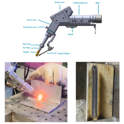 Mesin las laser genggam presisi tinggi untuk baja tahan karat / baja karbon dan aluminium